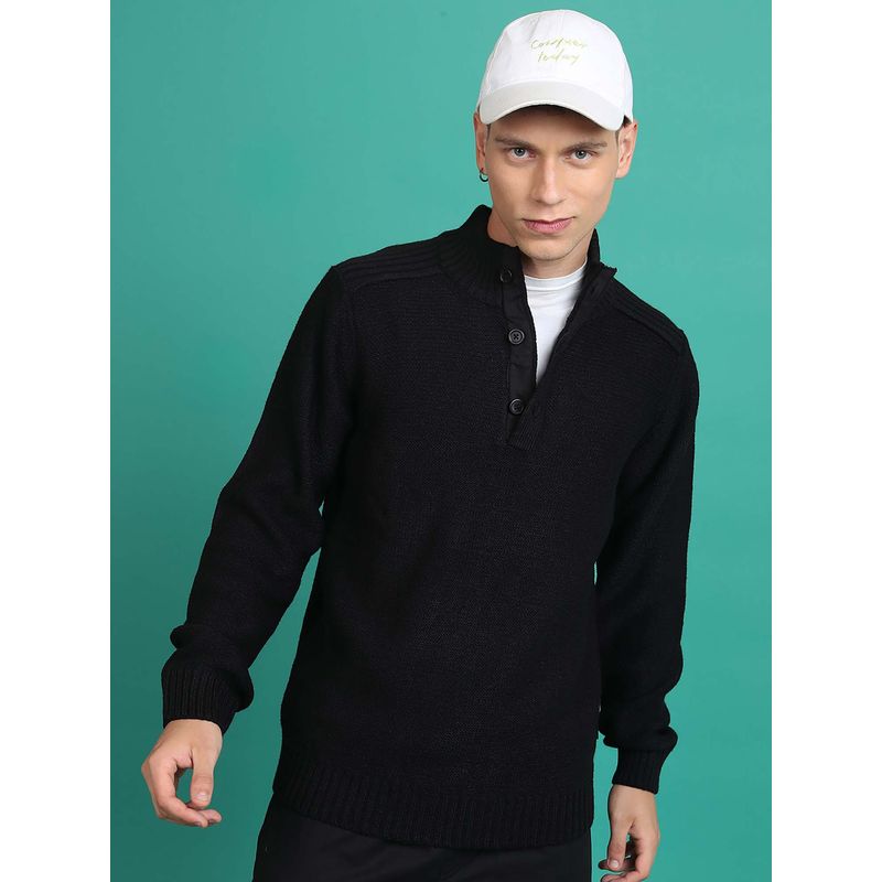 HIGHLANDER Black Solid Sweater (L)