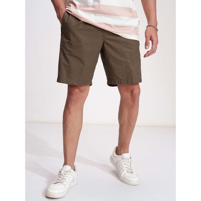 HIGHLANDER Men's Brown Solid Shorts (30)