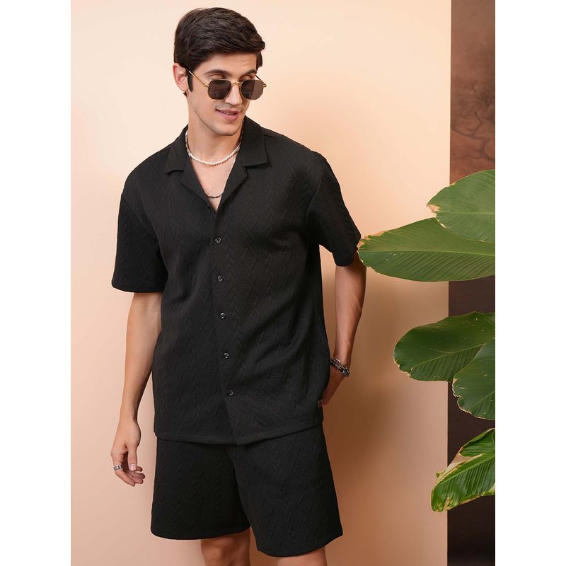 LOCOMOTIVE Premium Quilted Jacquard Relaxed Shirt with Shorts (Set of 2) (S)