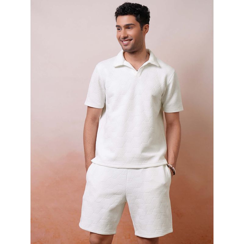 LOCOMOTIVE Relaxed Fit Quilted Polo T-Shirt and Shorts (Set of 2) (S)
