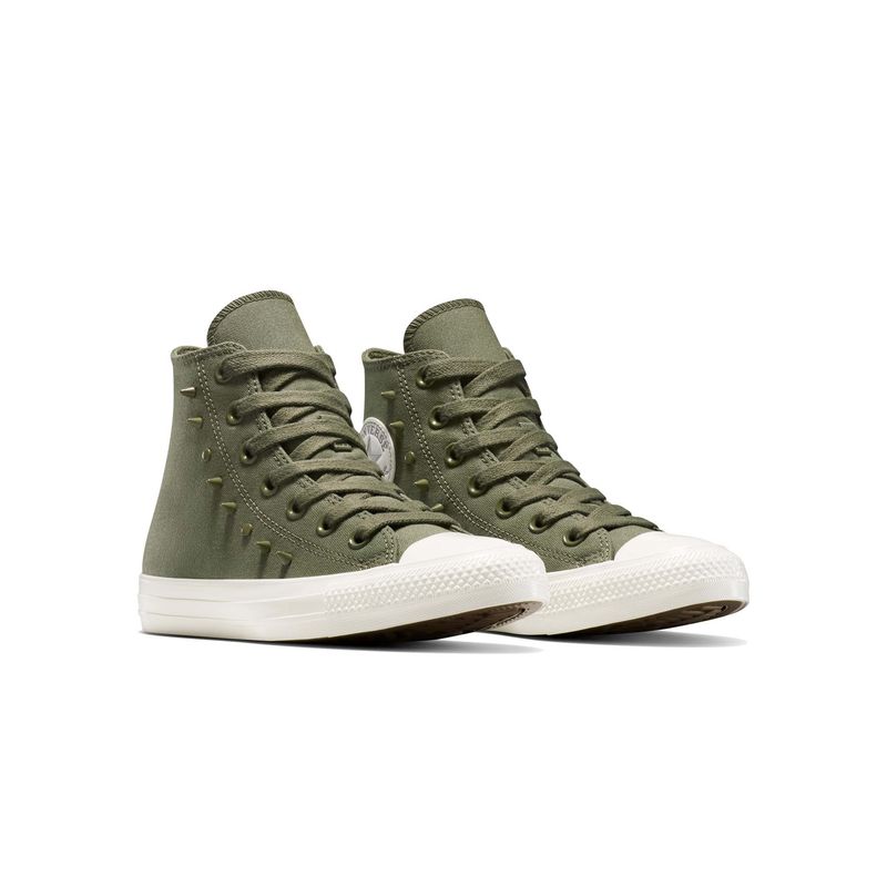 Converse Unisex Chuck Taylor All Star Spikes High Top Olive Sneakers (UK 11)