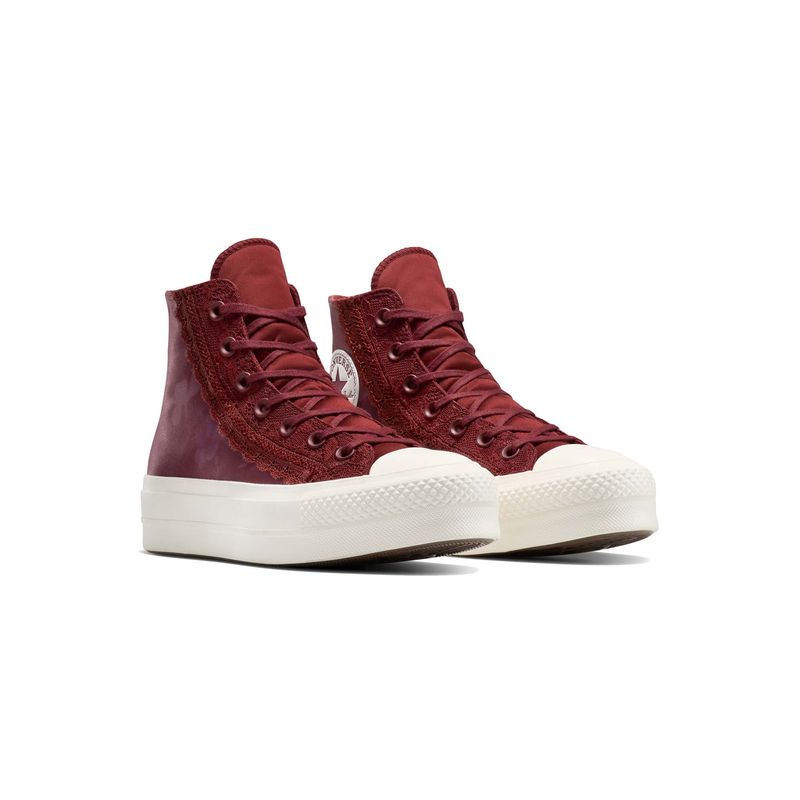 Converse Women Chuck Taylor All Star Lift Floral Satin High Top Purple Sneakers (UK 3)