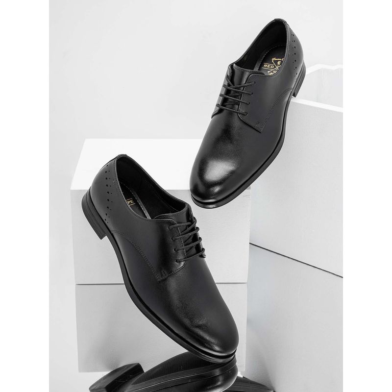 Red Tape Men Solid Black Derbies (UK 8)