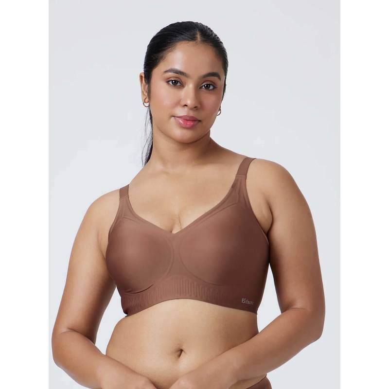 B'There Womens Premium Full Coverage Seamless Bra - Brown (XL)