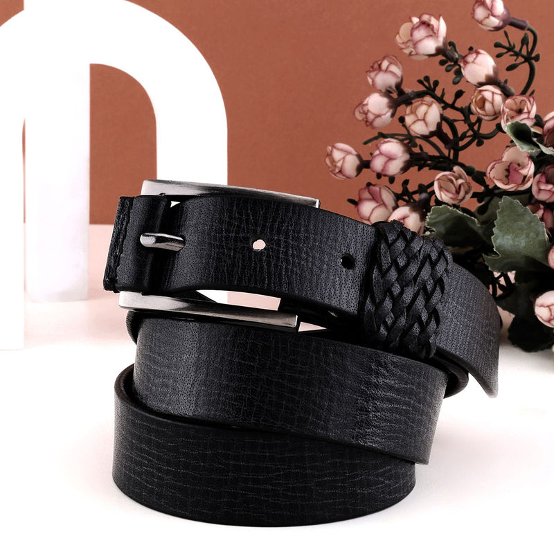 Aditi Wasan Black Shade Genuine Leather Womens Belt (38)