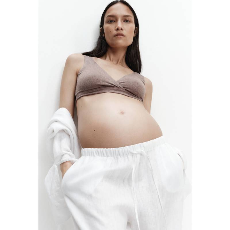 H&M Women Beige MAMA 2-Pack Cotton Nursing Bras (S)
