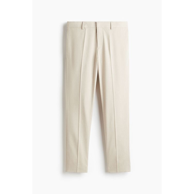 H&M Men Beige Slim Fit Suit Trousers (28R)