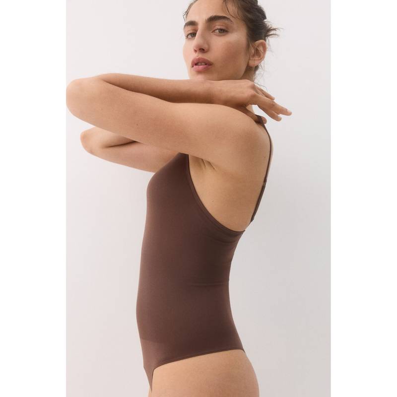 H&M Women Brown Seamless Light Shape Body (XS)