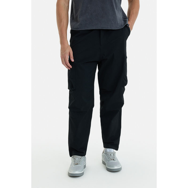 Snitch Black Solid Regular Casual Cargo (32)
