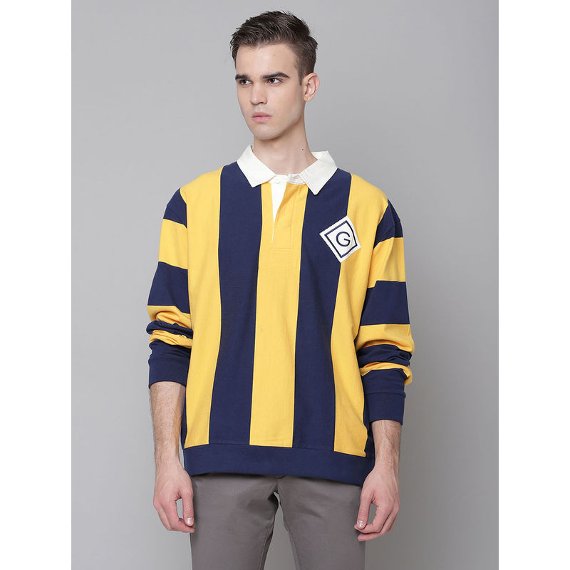 GANT Men Yellow Regular Fit Polo T-Shirt (XL)