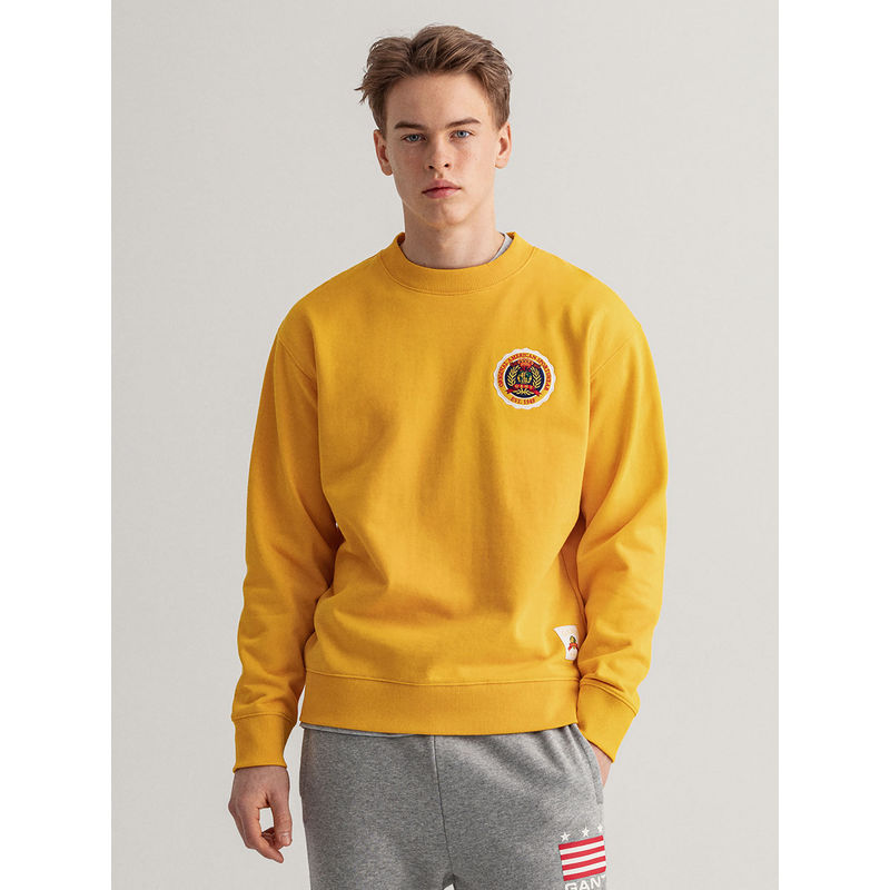 GANT Men Medallion Yellow Regular Fit Sweatshirt (L)