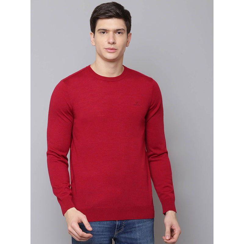 Gant Red Solid Sweater (2XL)