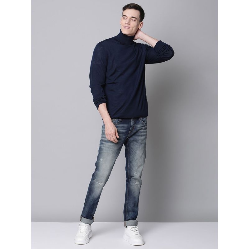 Gant Men Regular Navy Blue Textured Sweatshirt main image 0
