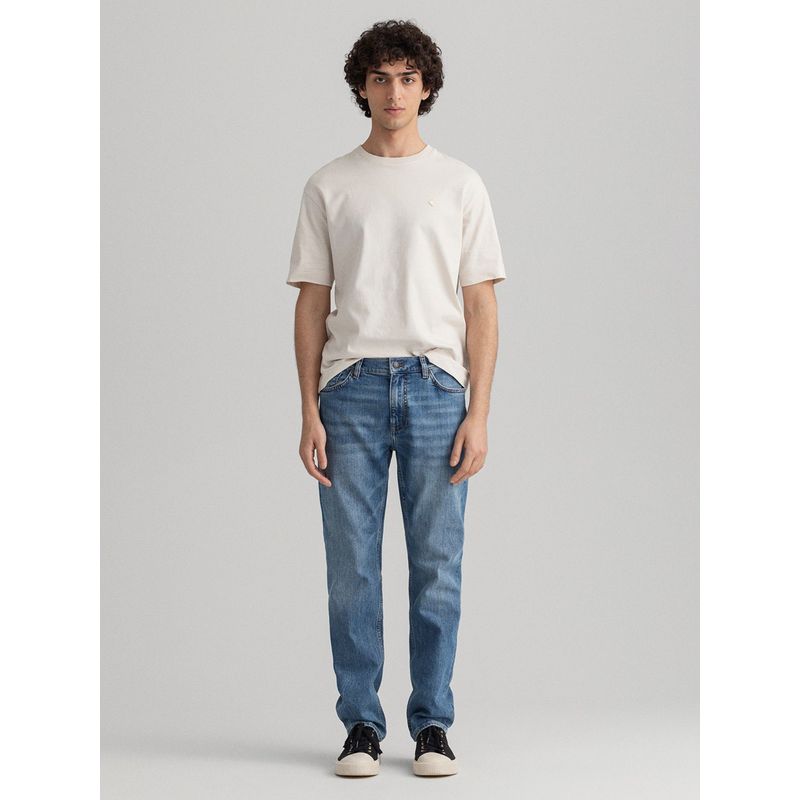 GANT Men Blue Washed Regular Jeans (38)