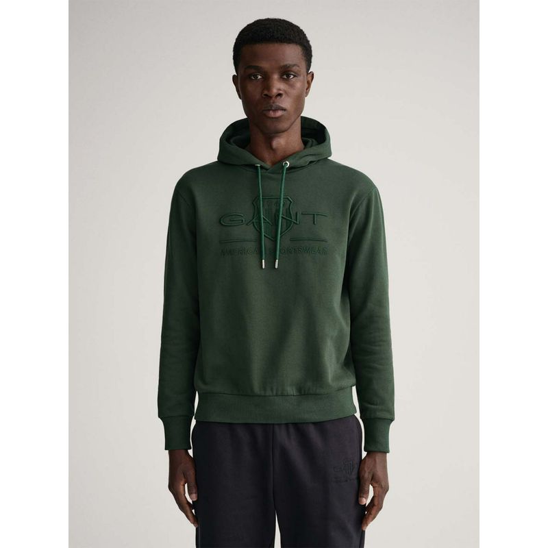 GANT Men Green Solid Regular Fit Sweatshirt (2XL)