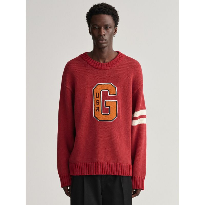 GANT Men Red Solid Oversized Sweater (XL)