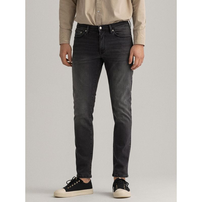 GANT Men Grey Self Design Slim Fit Jeans (34)