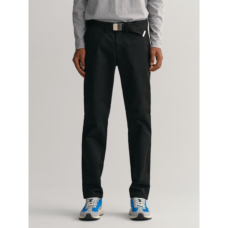 GANT Mens Solid Hallden Black Twill Chinos (30)