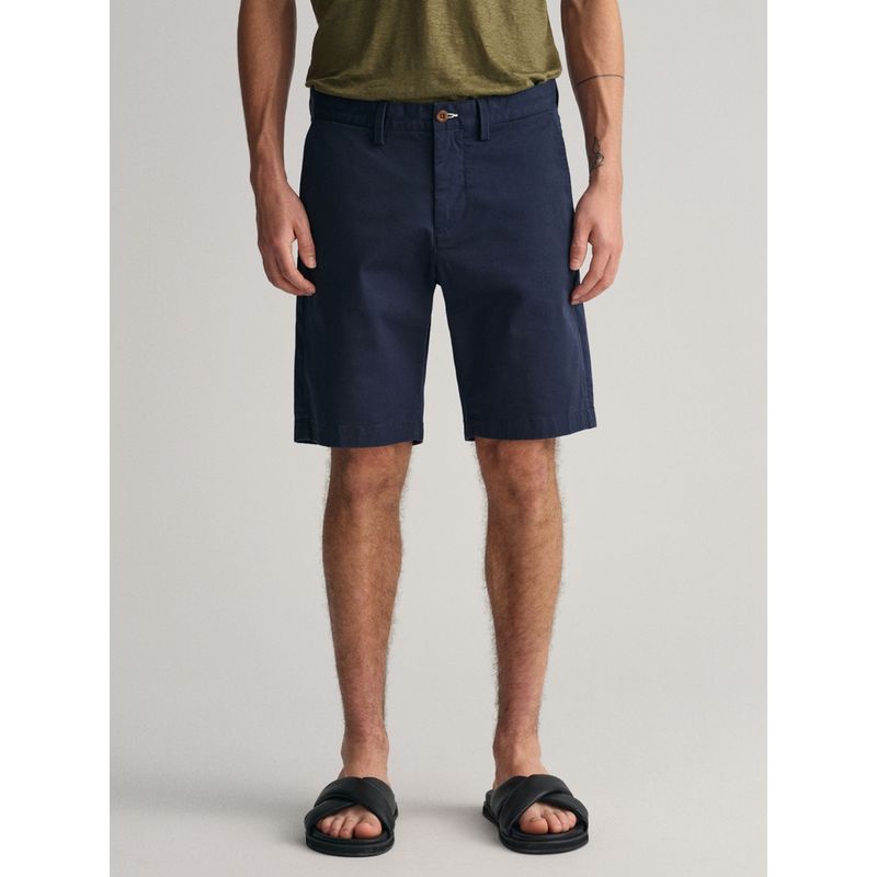 GANT Mens Solid Hallden Navy Twill Shorts (30)