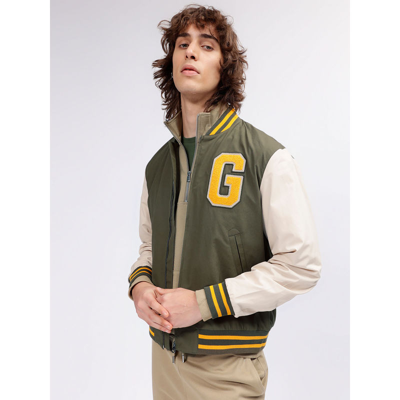 GANT Men Green Colour blocked Full Sleeves Jacket (M)