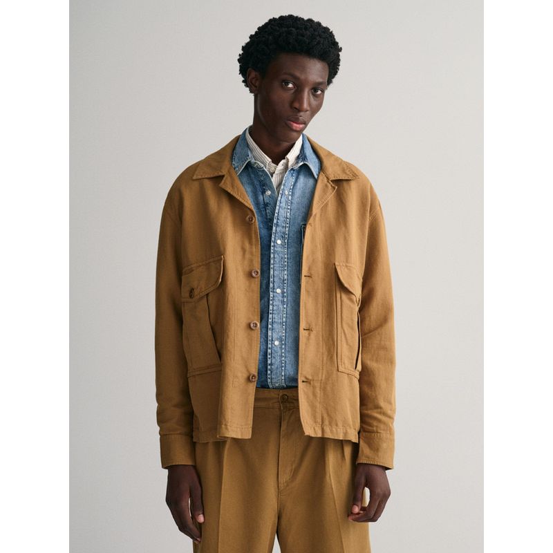 GANT Longline Linen Cotton Tailored Shacket (L)