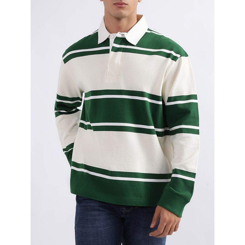 GANT Striped Polo Collar Cotton T-Shirt (M)