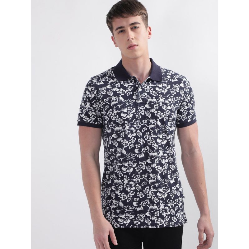 GANT Floral Printed Polo Collar Cotton T-Shirt (S)