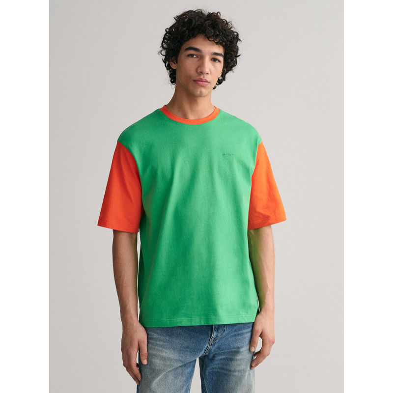 GANT Drop-Shoulder Sleeves Pure Cotton Oversized T-Shirt (S)