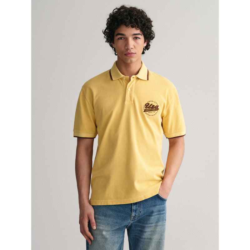 GANT Polo Collar Short Sleeves Relaxed Fit Pure Cotton T-Shirt (M)