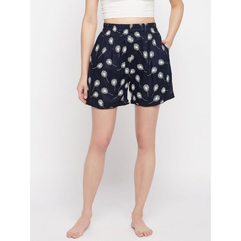 Clovia Printed Boxer Shorts Rayon Blue Buy Clovia Printed Boxer Shorts