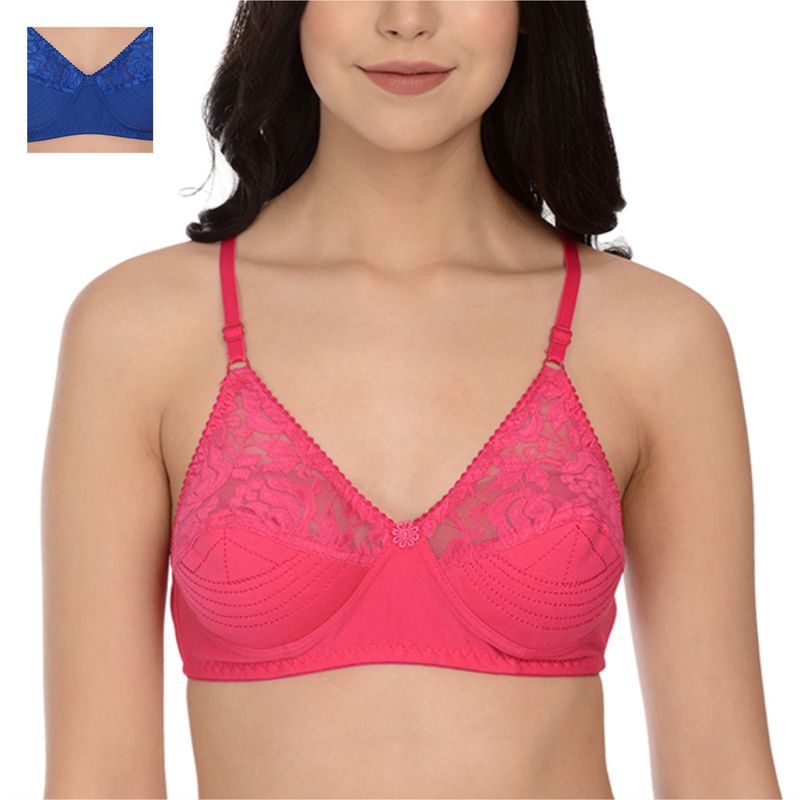 Mod & Shy Pack Of 2 Non-Padded Non Wired Basic Bra - Multi-Color (32B)
