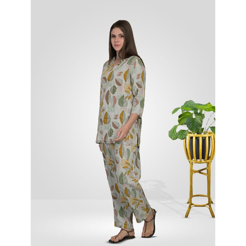 MAYSIXTY Rayon Printed Multi-Color Co-Ord (Set of 2) (M)