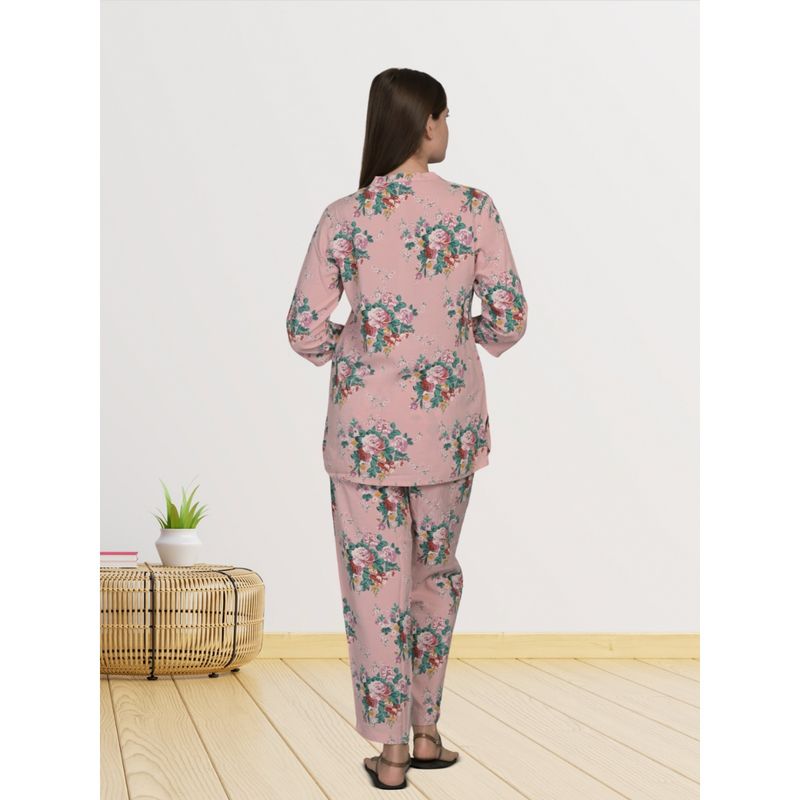 MAYSIXTY Rayon Pink Printed Co-Ord (Set of 2) (L)