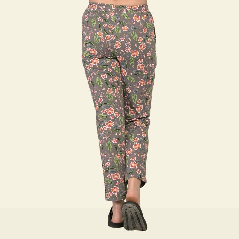 MAYSIXTY Women Pure Soft Cotton Printed Grey Regular Pyjama (S)