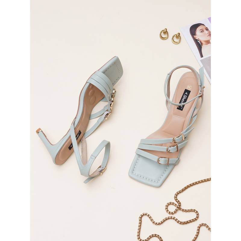 Sherrif Shoes Women Green Block Heels (EURO 36)