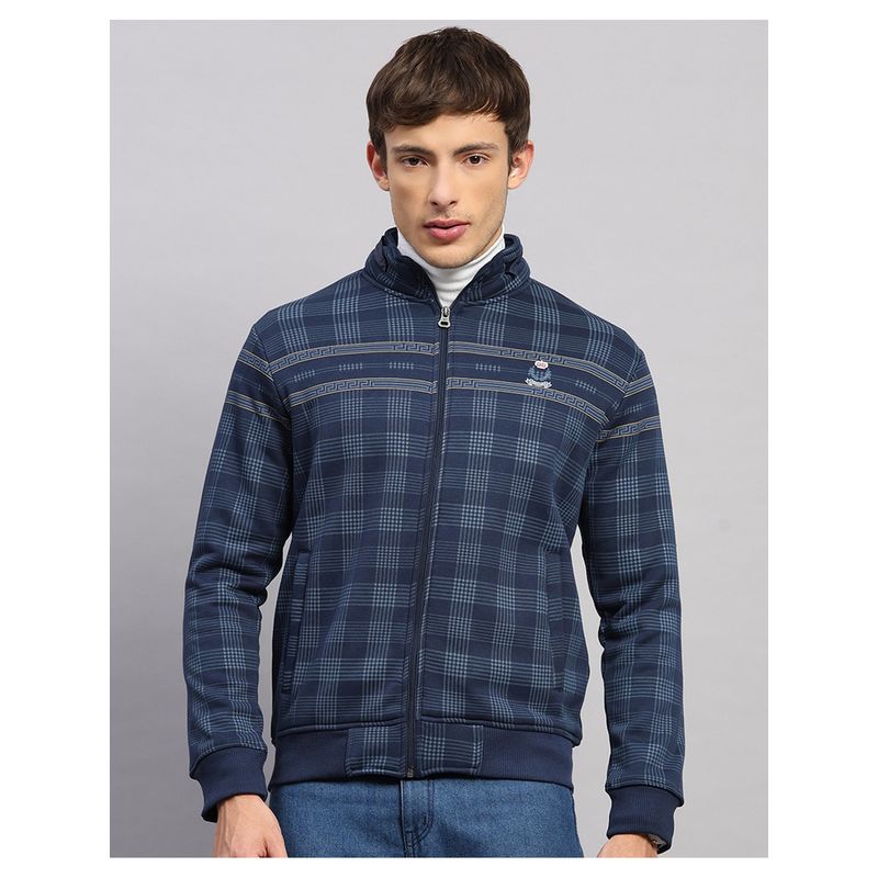 Monte Carlo Men Regular Fit Printed Winter Navy Blue Sweatshirt (M)