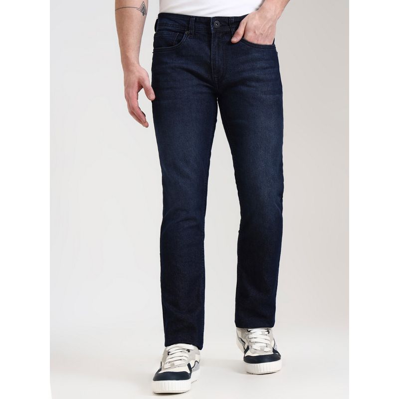 Greenfibre Men Washed Straight Fit Blue Jeans (30)