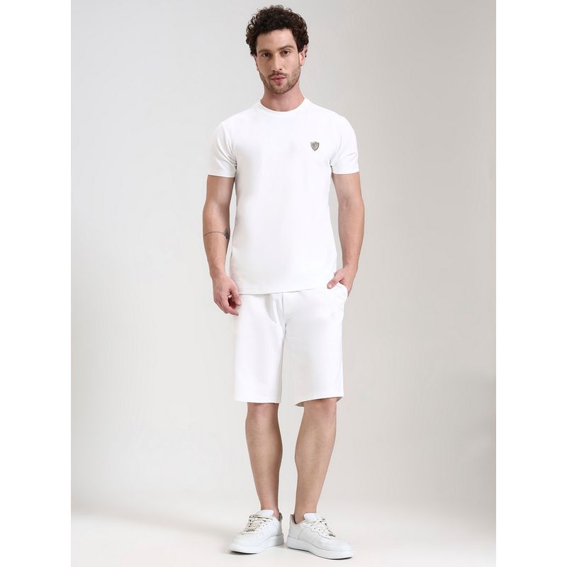 JadeBlue Men White Slim Fit Shorts (M)