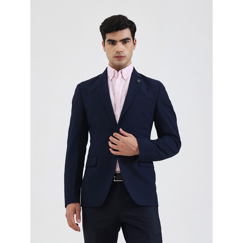Wyre Men Solid Navy Blue Blazer (38)