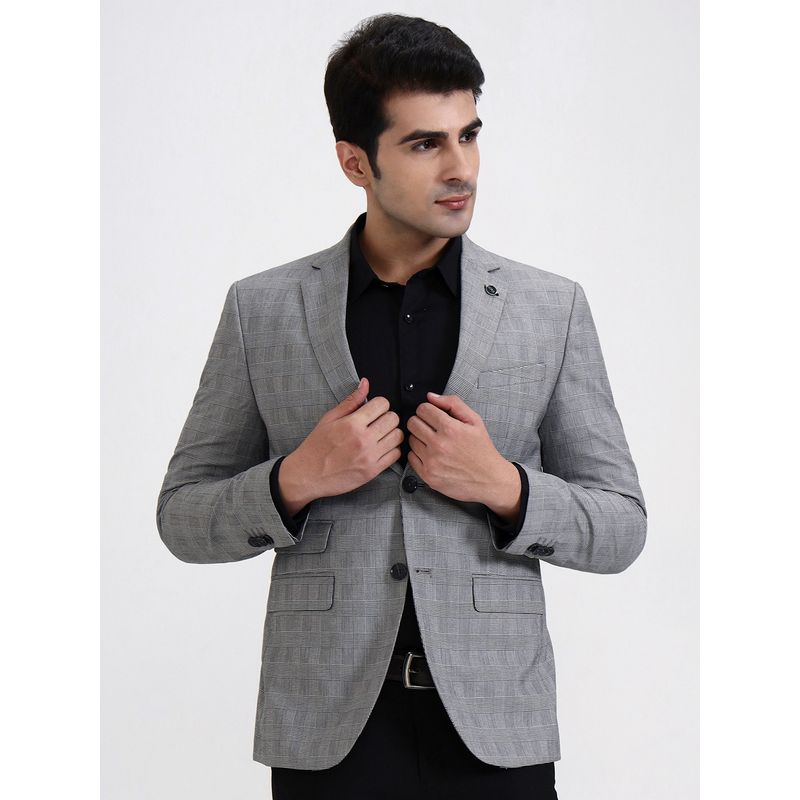 JadeBlue Checked Grey Blazer (36)