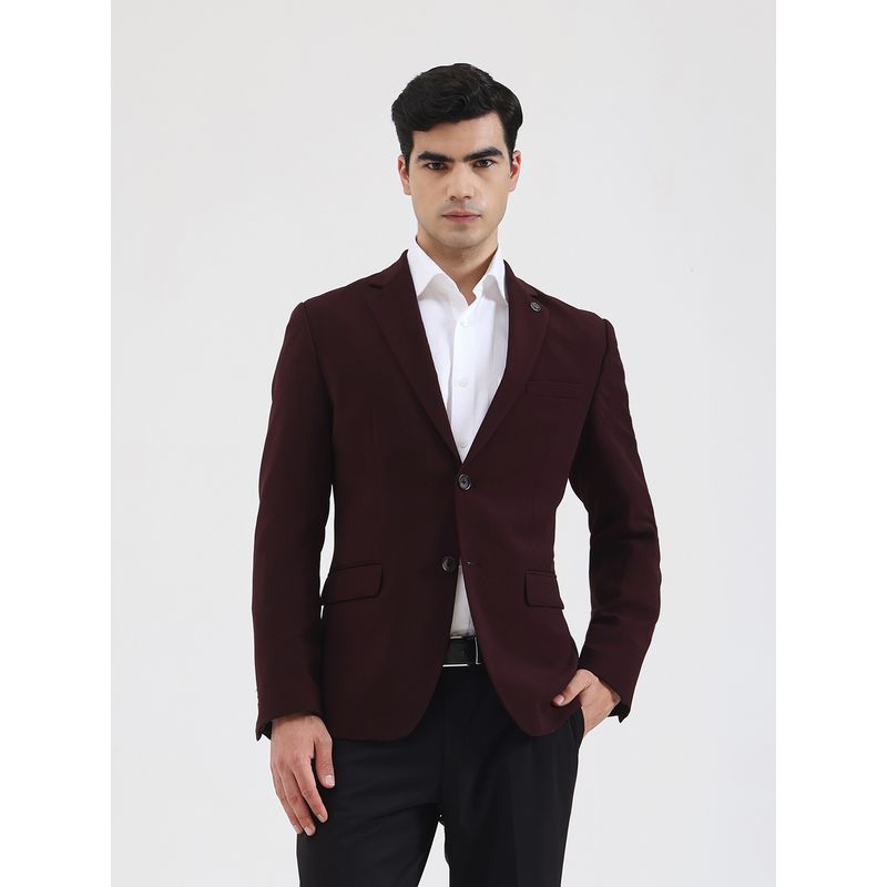 Wyre Men Solid Wine Blazer (38)