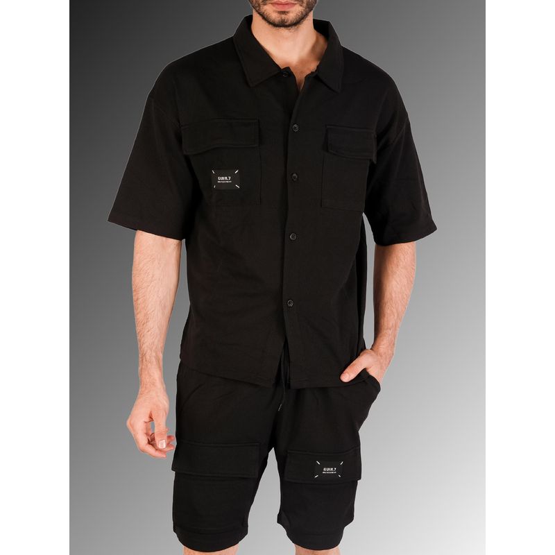 BOTABOCHI Men Button Up Half Sleeve Co-Ord (Set of 2) (M)