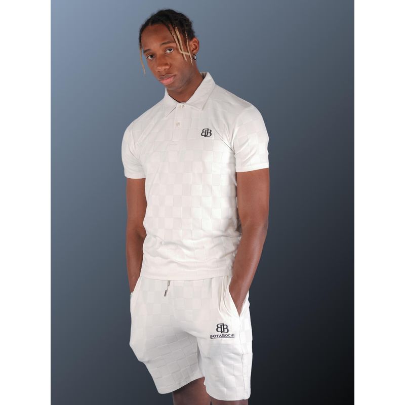 BOTABOCHI Men 3D Square Textured Half Sleeve Co-Ord (Set of 2) (3XL)