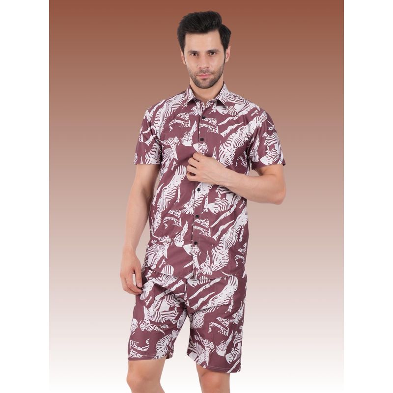 BOTABOCHI Men Twist Curve Half Sleeve Co-Ord (Set of 2) (M)