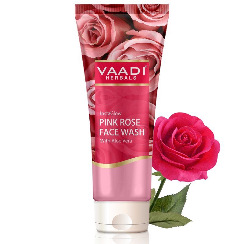 Buy Vaadi Herbals Insta Glow Pink Rose Face Wash With Aloe Vera Extract Online