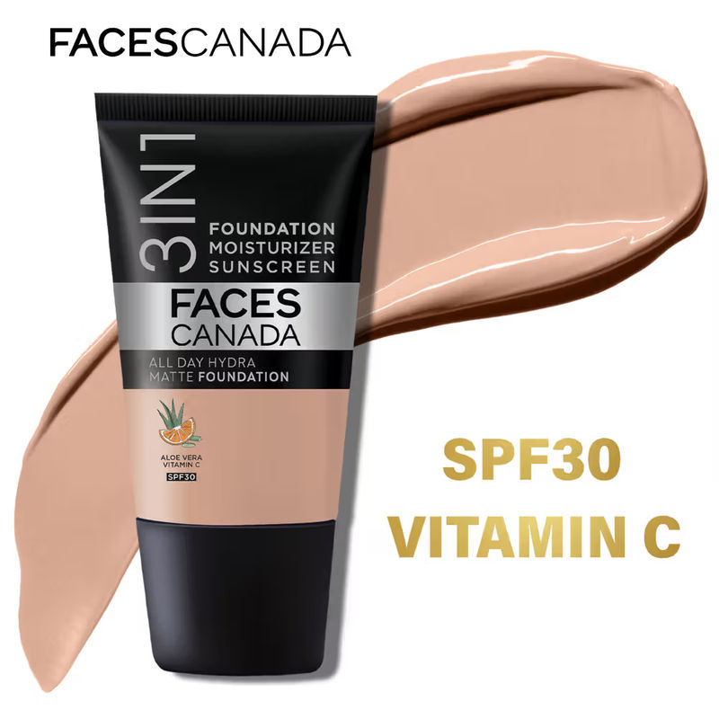 Faces Canada All Day Hydra Matte Mini - 3 In 1 Foundation + Moisturizer + SPF 30 - Warm Natural