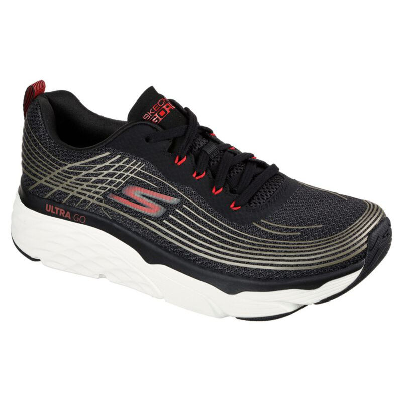 SKECHERS MAX CUSHIONING ELITE Black Walking Lace Up (UK 6)