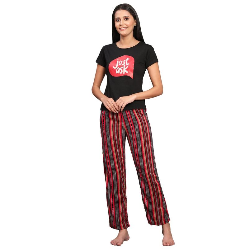 BSTORIES Pyjama For Women-Pink Printed (S)