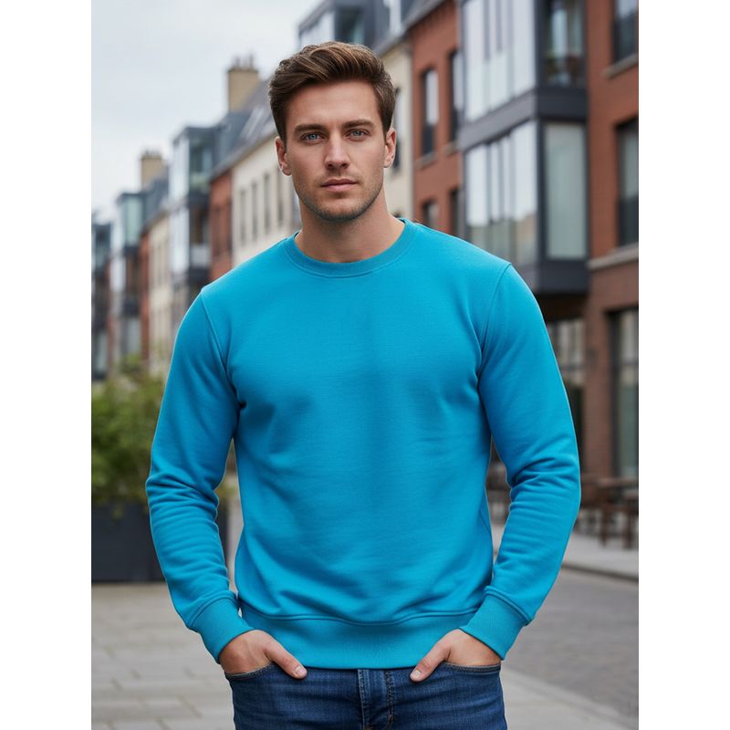 Obaan Green Men Round Neck Sweatshirt (M)