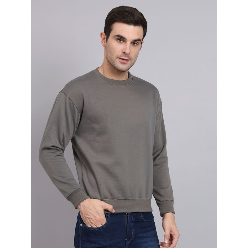 Obaan Men Grey Round Neck Sweatshirt (L)